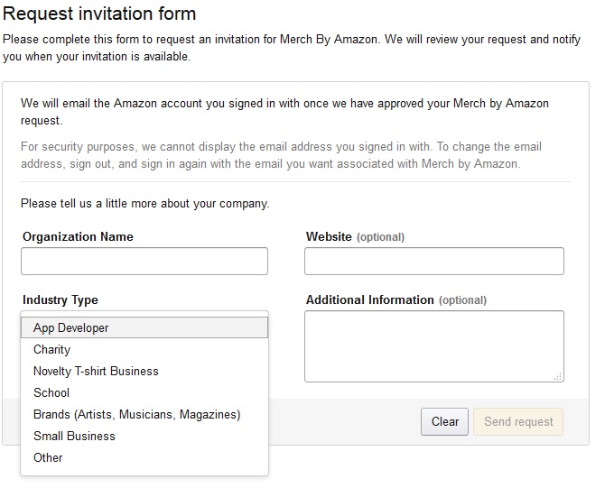 merch by amazon invitation declined